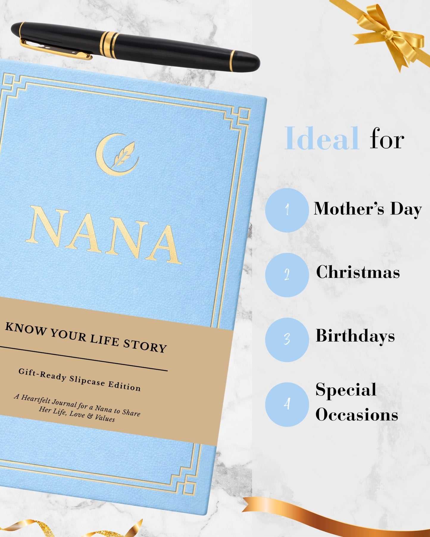Nana's Life Story Journal (Hardcover): A Meaningful Keepsake for Nana to Share Her Journey and Memories,Sentimental Gifts for Mother's Day, Birthday & Christmas