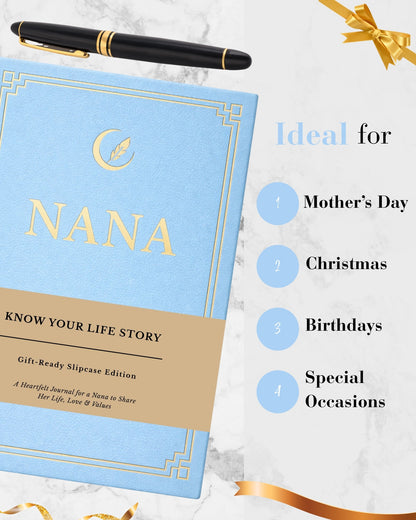 Nana's Life Story Journal (Hardcover): A Meaningful Keepsake for Nana to Share Her Journey and Memories,Sentimental Gifts for Mother's Day, Birthday & Christmas